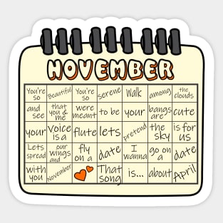 November (April's Song) Sticker